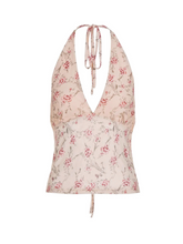 Pamela Floral Mesh Backless Top